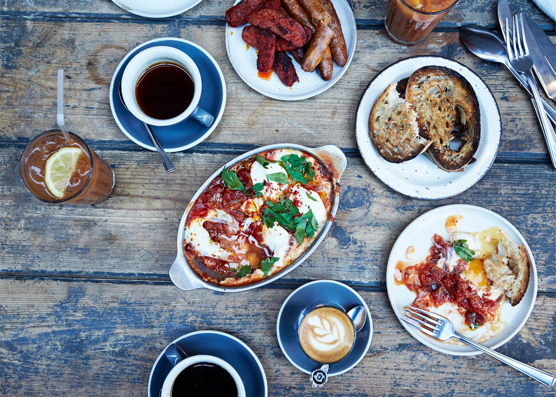 Baked Eggs, Coffee, Bloody Mary, Brunch at Caravan Exmouth Market restaurant