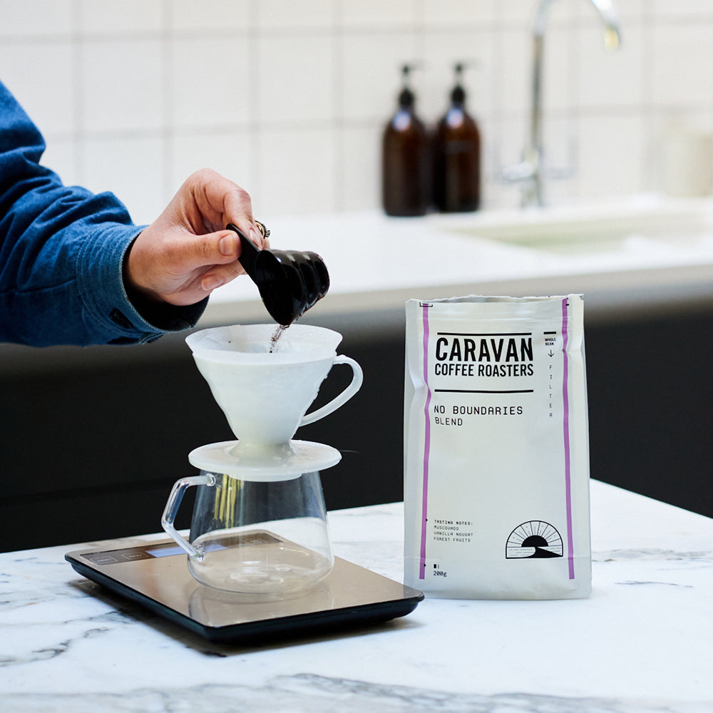 V60 pour over coffee brew guide | Caravan Coffee Roasters