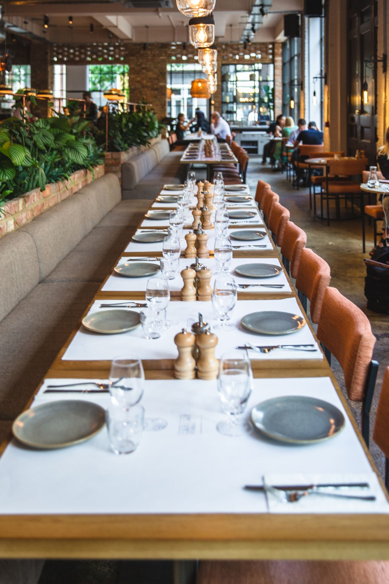 Large dining table for group bookings, corporate events, celebrations and your party at Caravan Fitzrovia restaurant