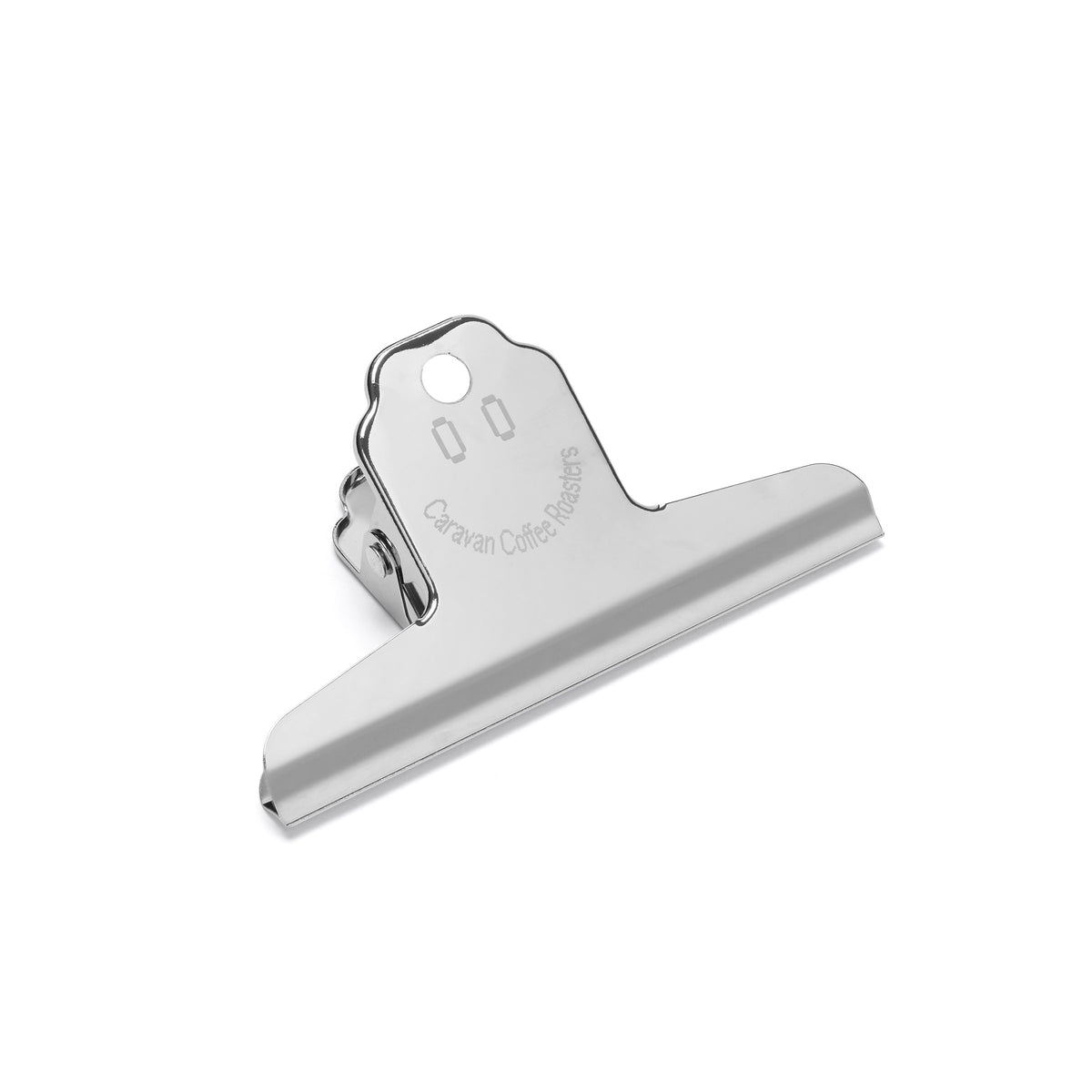 Caravan Coffee Roasters clip, angled view